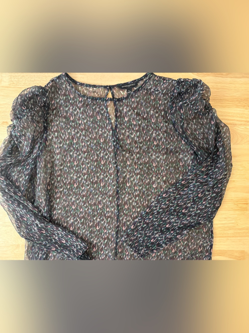 Banana Republic Sheer Multi-Color Speckled Blouse